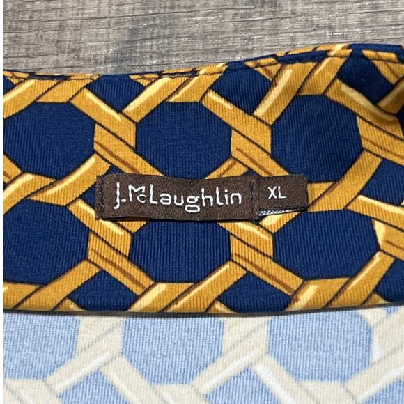 J McLaughlin Size XL Nylon Catalina Cloth Quarter Zip Pullover Chain Link Top - Picture 3 of 9